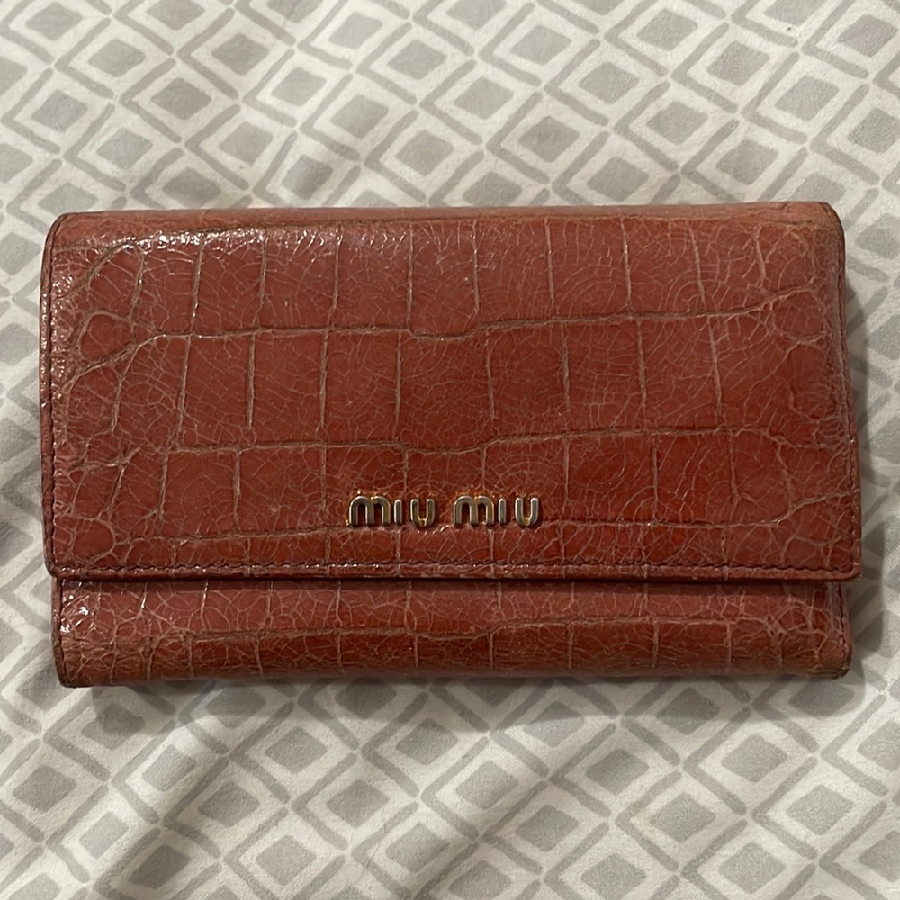 MIU MIU pink foldable wallet